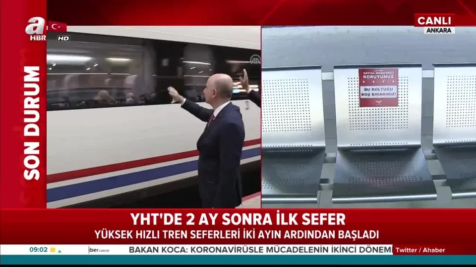 Son dakika: Yüksek Hızlı Tren seferleri başladı! YHT’de 2 ay sonra ilk sefer |Video