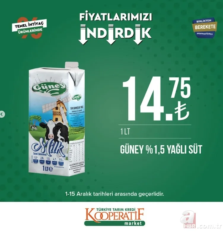 Tarım Kredi Market İNDİRİMLİ FİYAT LİSTESİ! 21,90 TL'den başlayan fiyatlar! Hafta sonu geldi sepetler dolup taşacak! Ayçiçek yağı, tuvalet kağıdı, mercimek, pirinç... 20