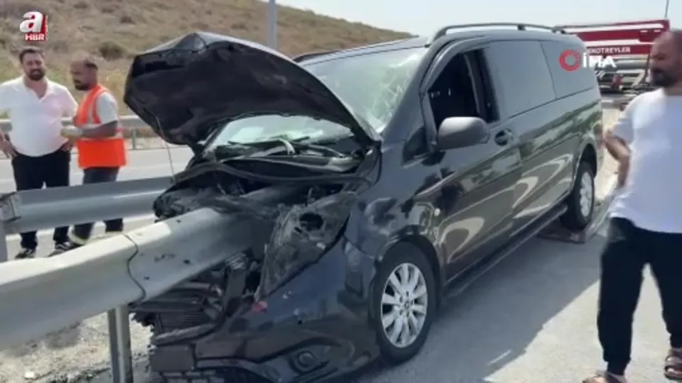 Havalimanı yolunda şoke eden kaza