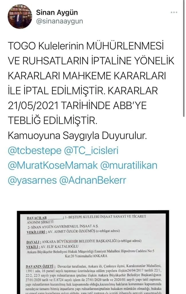 Son dakika: CHP’li Mansur Yavaş’ın TOGO İkiz Kuleleri için yaptığı hukuksuz işlem belgelendi!