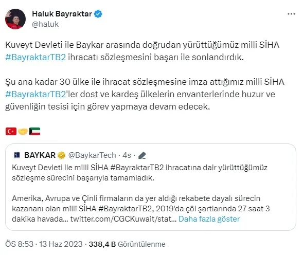 turkiyeden-kuveyte-milli-siha-bayraktar-tb2-ihracati-baykar-amerika-avrupa-ve-cinli-firmalari-solladi-1686694857714.jpg Türkiye'den Kuveyt'e milli SİHA Bayraktar TB2 ihracatı! Baykar, Amerika, Avrupa ve Çinli firmaları solladı - 1