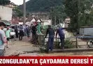 Zonguldak’ta Çaydamar Deresi taştı
