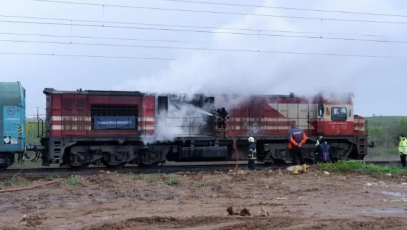 YÜK TRENİNDE YANGIN! 