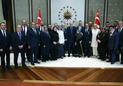Külliye'de önemli kabul! Başkan Erdoğan şehit aileleri ile görüştü