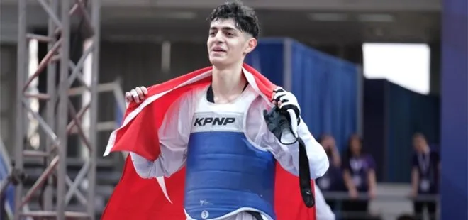 Milli tekvandocu Furkan Ubeyde Çamoğlu Yunan rakibini Avrupa şampiyonu oldu