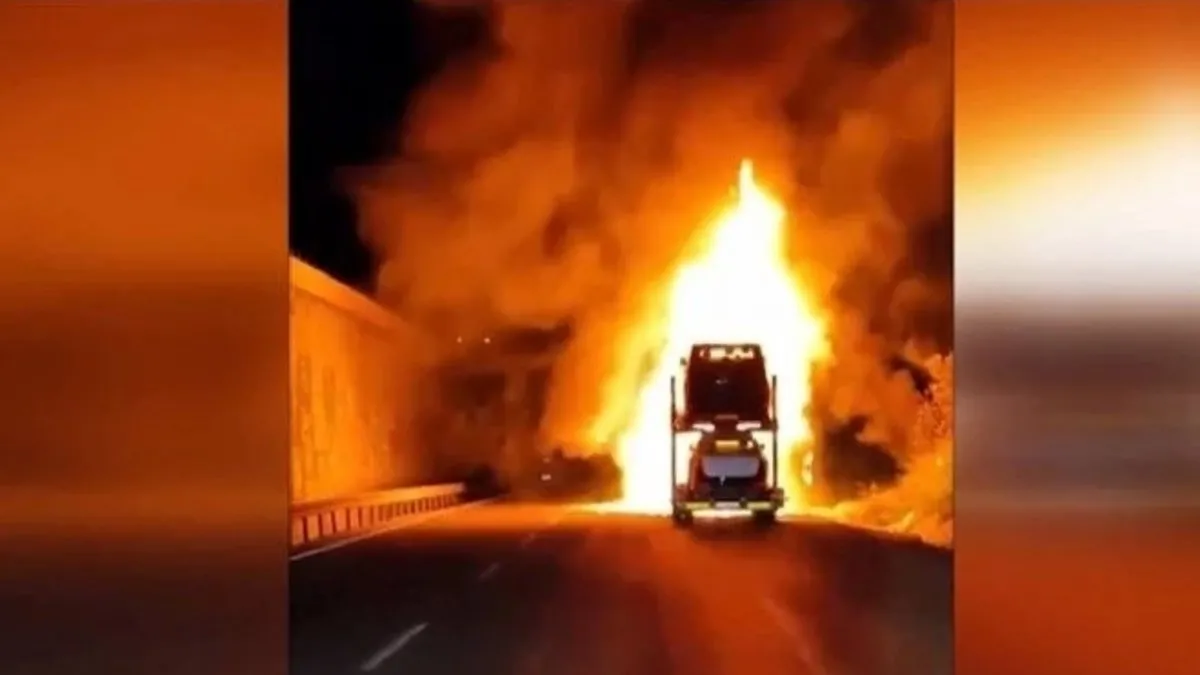Bilecik'te Korku Anları: Otomobille Seyreden TIR Alev Topuna Döndü!