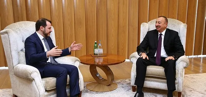 Enerji ve Tabii Kaynaklar Bakanı Albayrak, Aliyev’le görüştü