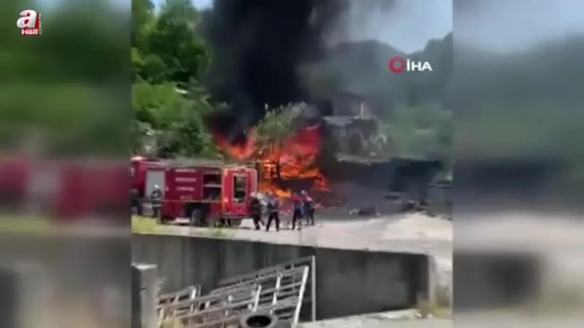 Zonguldak’ta sanayi sitesinde korkutan yangın