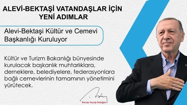 Son dakika: Alevilerle ilgili atılacak adımlar neler? Başkan Erdoğan detaylarını anlattı: Kültür ve Cemevi Başkanlığı kuruluyor