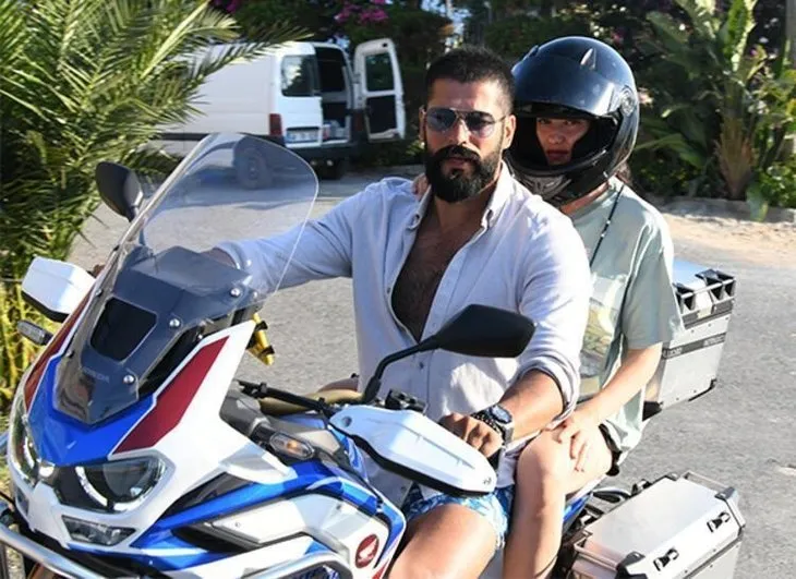 Kuruluş Osman’ın yıldızı Burak Özçivit ile Fahriye Evcen’in motosikletli turu! İlgi odağı oldular