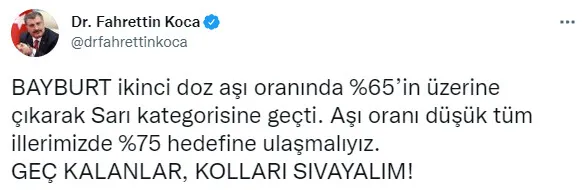 Son dakika: Sağlık Bakanı Fahrettin Koca duyurdu! 1 il sarı kategoriye geçti - 1