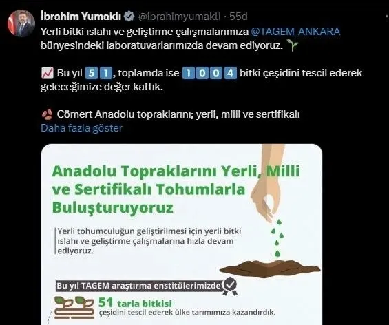 bakan-yumakli-bu-yil-51-cesit-bitkinin-tescil-edildigini-bildirdi-turkiyeden-117-ulkeye-tohum-ihraci-1718636429560.jpeg Bakan Yumaklı bu yıl 51 çeşit bitkinin tescil edildiğini bildirdi! Türkiye'den 117 ülkeye tohum ihracı... - 1