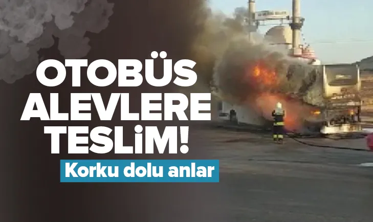 Yolcu otobüsü alev alev yandı!