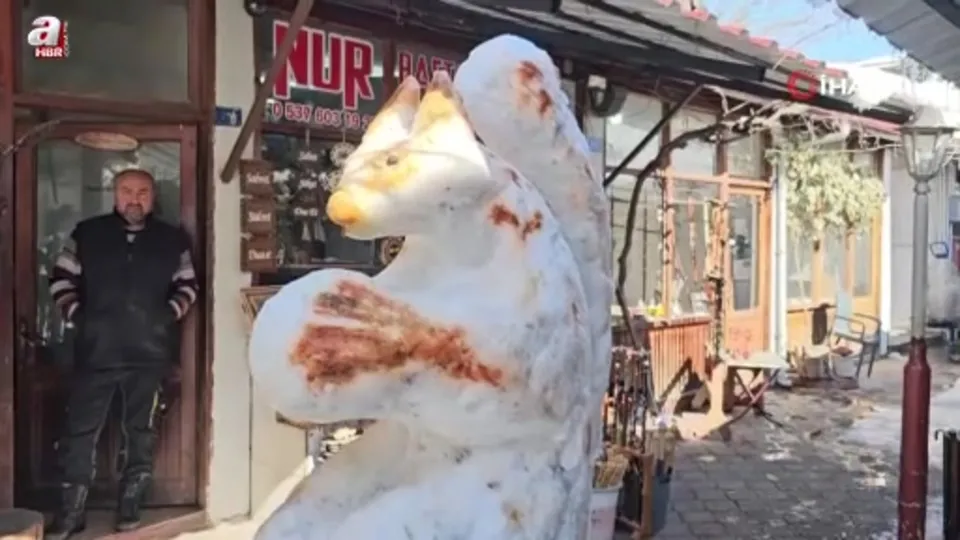 Kardan sincap görenleri hayran bıraktı