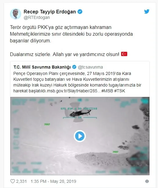 Başkan Erdoğan’dan ’Pençe’ operasyonu mesajı!