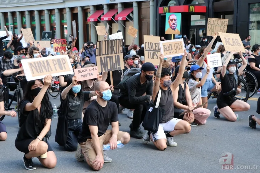 Madonna koltuk değnekleriyle George Floyd protestosuna katıldı 5