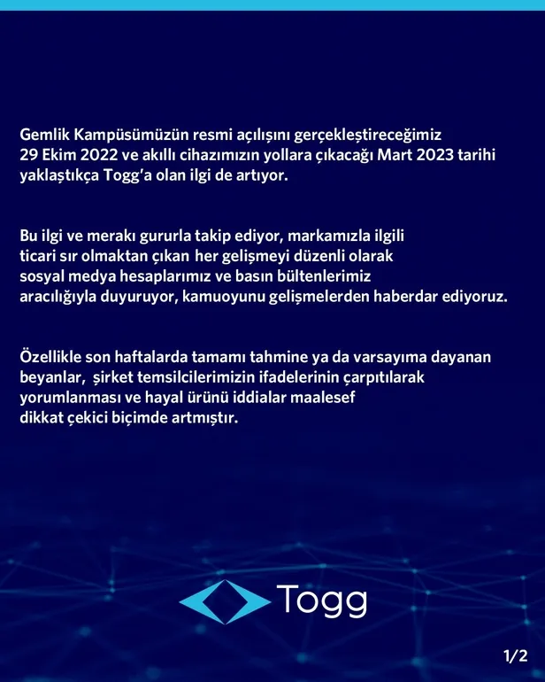 TOGG’dan fiyat açıklaması! TOGG ne zaman satışa çıkacak? Fiyatı ne kadar olacak? 2022 TOGG FİYAT LİSTESİ