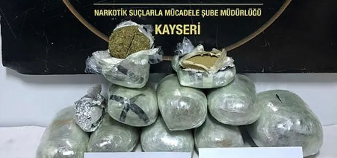 Kayseri’de kargo aracına uyuşturucu operasyonu: 10 kilo esrar ele geçirildi