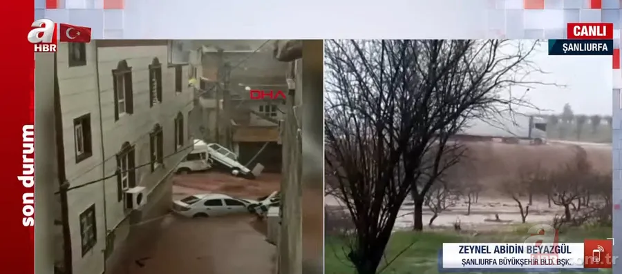 Şanlıurfa’da şiddetli sağanak sonrası sel! Korkunç görüntüler... Belediye Başkanı son durumu A Haber'de anlattı 20