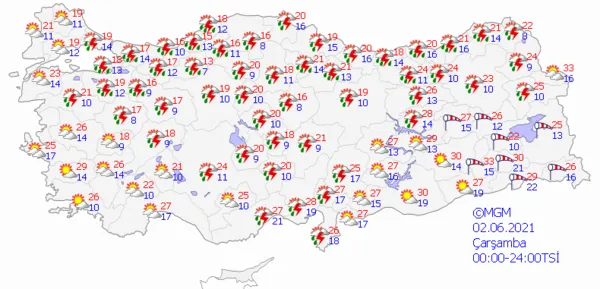 1622562512921.png Meteoroloji'den son dakika fırtına ve sağanak yağış uyarısı! Çok sayıda ile kritik uyarı! İstanbul Ankara İzmir hava durumu - 4