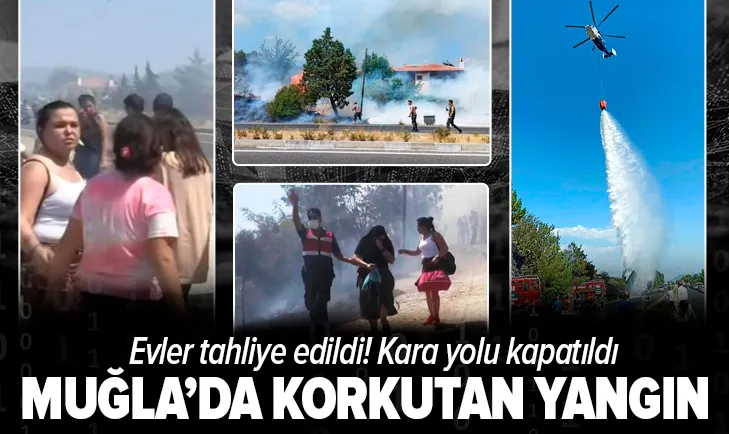Son dakika: Muğla Ula'da orman yangını: Evler tahliye edildi! Kara yolu ulaşıma kapatıldı
