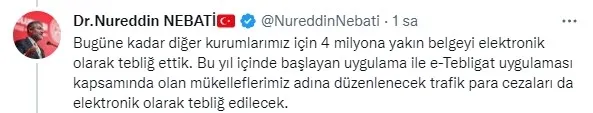 Bakan Nureddin Nebati’den ’e-Tebligat’ açıklaması