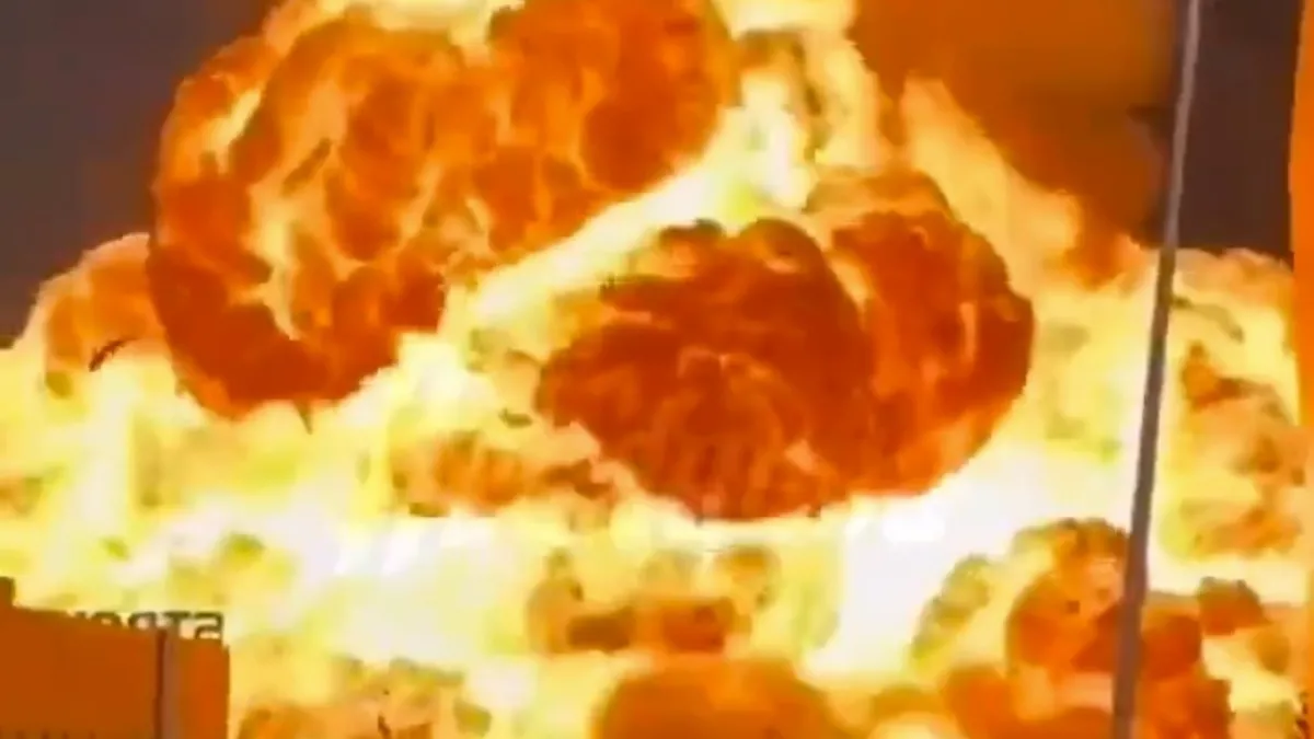 Çeçenistan Grozni’de benzin istasyonunda büyük patlama: Alevler gökyüzünü kapladı