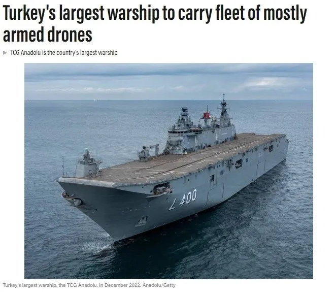 Türkiye’nin başarısı yine manşetlerde! İlk SİHA gemisi TCG Anadolu’yu böyle gördüler