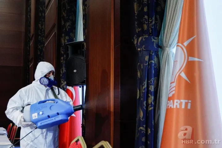 AK Parti Genel Merkezi koronavirüs (corona virüs) için dezenfekte edildi 7