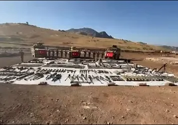 MSB paylaştı! Teröristlerin kullandığı 33 odalı 1800 metrelik mağara imha edildi! Yüzlerce mühimmat ele geçirildi