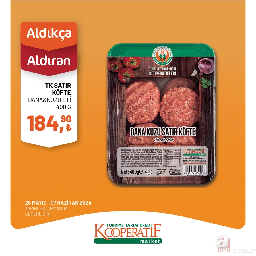 Tarım Kredi Market 1 Haziran indirim kataloğu yayınlandı! TK’da bu hafta 1KG Tarsüt Tereyağı 1KG 265,00 TL, 1 KG Tarsüt Tost Peyniri 175,00 TL, TK Süt 20,00 TL… 9