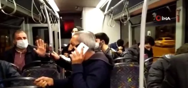 İstanbul’da halk otobüsünde ’kalabalık’ tartışması kamerada