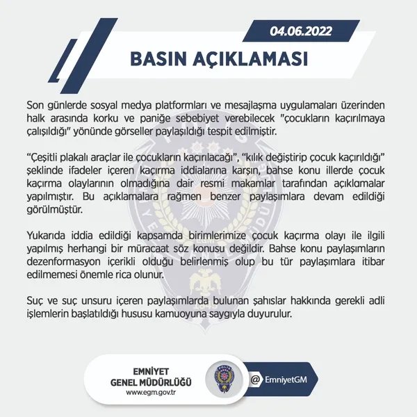 Son dakika: EGM'den 'çocuk kaçırma' provokasyonuyla ilgili flaş açıklama: Adli işlemler başlatıldı! - 4