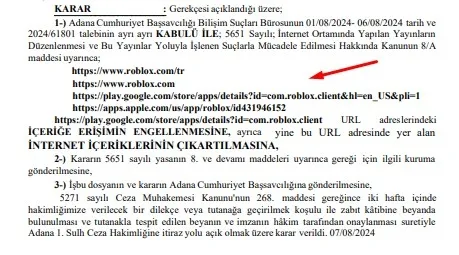 robloxa-erisim-engeli-ulastirma-bakanligindan-ilk-aciklama-cocuk-istismari-detayi-ortaya-cikti-1723054692868.jpg Çevrimiçi oyun platformu Roblox mahkeme kararıyla erişime kapatıldı.