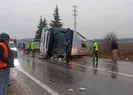 Amasyada feci kaza! Yolcu otobüsü devrildi