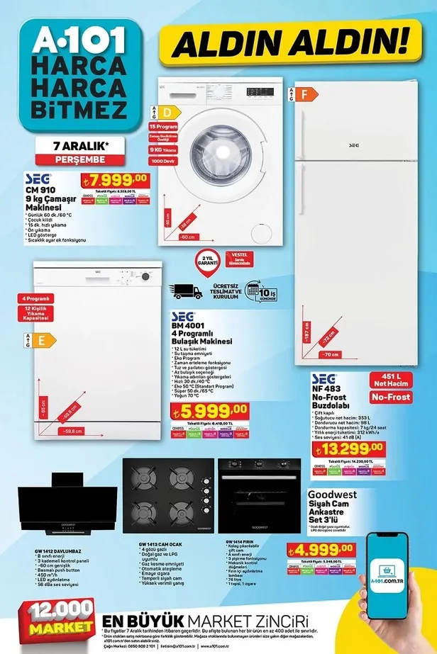 11 Aralık A101 aktüel ürünler kataloğu! Üç Tekerlekli Elektrikli Moped, Flavel Dijital Baskül , Kahve Makinesi, Smart Led TV uygun fiyata satışa sunuluyor