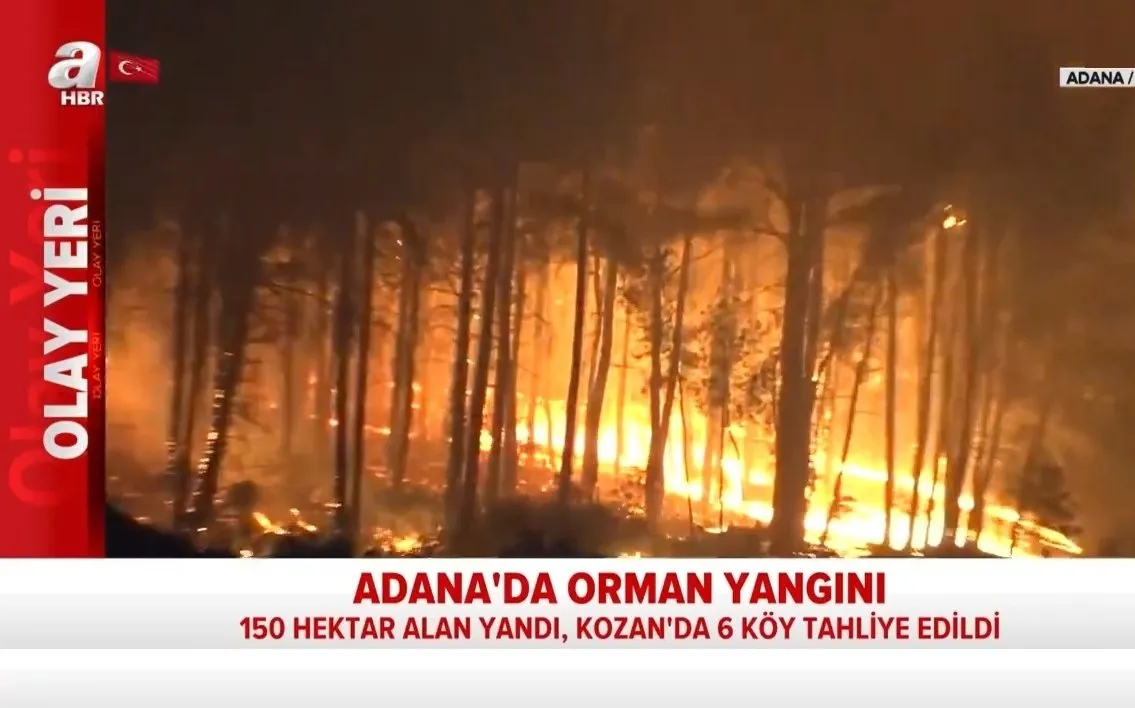 adana kozan da korkutan orman yangini 6 koy bosaltildi a haber olay yerinde