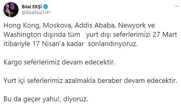 THY'den koronavirüsle mücadele açıklaması - 1