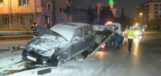 Bariyerlere çarpan araç hurdaya döndü! Alkollü sürücüden akılalmaz istek