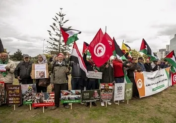Tunus'ta Gazze'deki soykırıma karşı  protesto