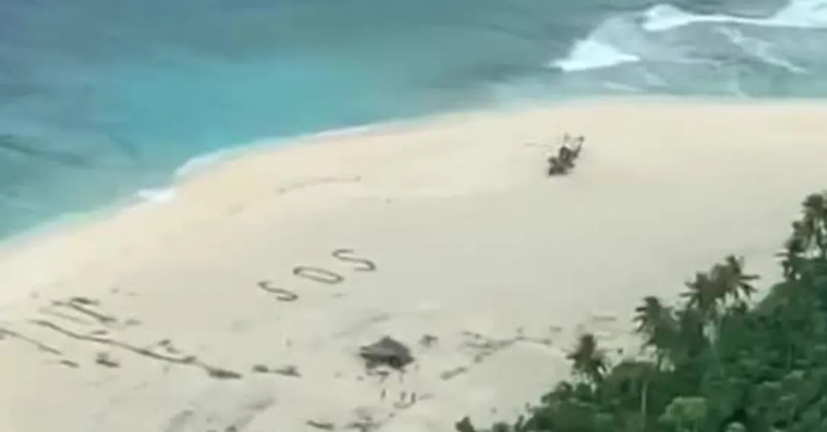 Adada mahsur kaldı! "SOS" yazıp...