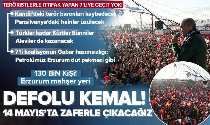 Başkan Recep Tayyip Erdoğan’dan Erzurum Mitingi’nde flaş açıklamalar: 14 Mayıs’ta zaferle çıkacağız!