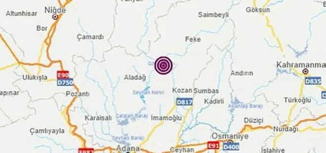 Son dakika deprem: Adana Kozan’da korkutan deprem