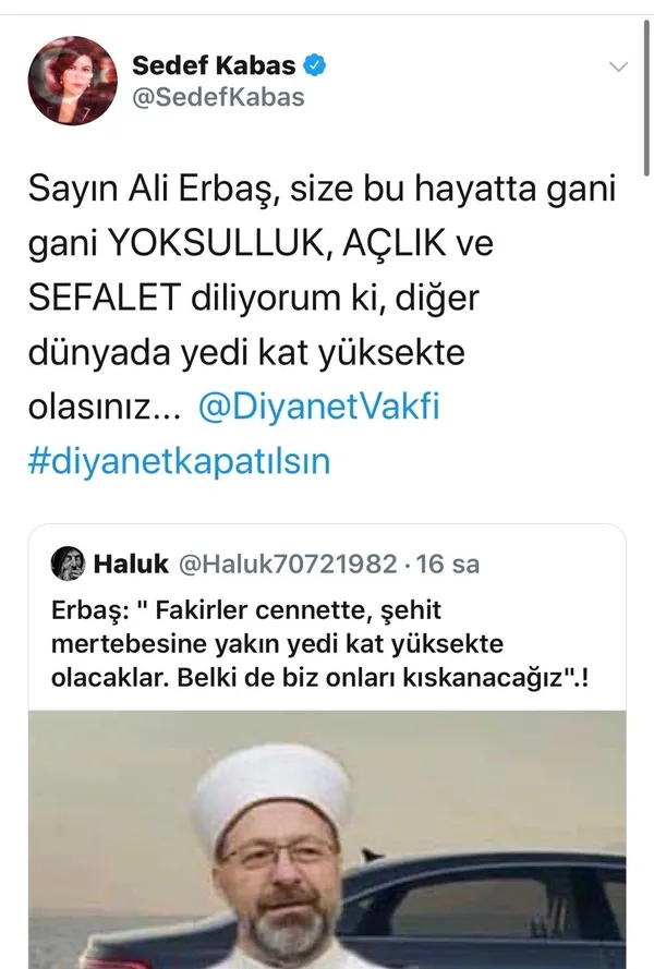 Diyanet İşleri Başkanı Ali Erbaş’a Twitter’dan iftira atmışlardı! O isimler yorumları kaldırmadı...
