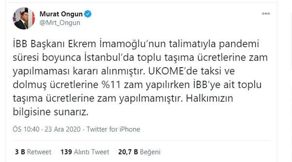 İBB Sözcüsü Murat Ongun’un bir yalanı daha deşifre oldu! İstanbul’da taksi, minibüs ve dolmuş ücretlerine zammı... - 4
