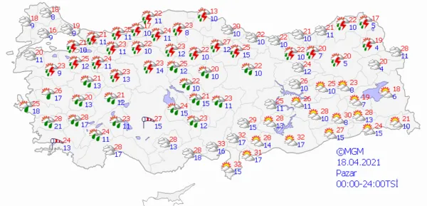 1618676356743.png Meteoroloji'den son dakika uyarısı! Bu illerde yaşayanlar dikkat! Bu gece yarısı başlayacak... İstanbul Ankara İzmir hava durumu - 9