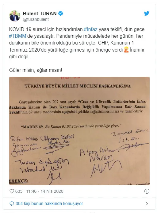 CHP’den şaka gibi önerge: 90 bin kişinin cezaevinden tahliyesi 1 Temmuz’da yapılsın