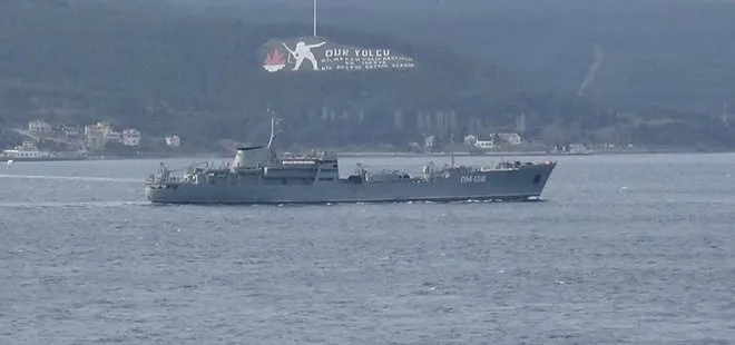 Son dakika | Rus savaş gemisi Çanakkale Boğazı’ndan geçti