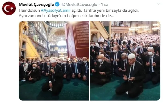 Bakan Mevlüt Çavuşoğlu'ndan Ayasofya Camii mesajı - 1