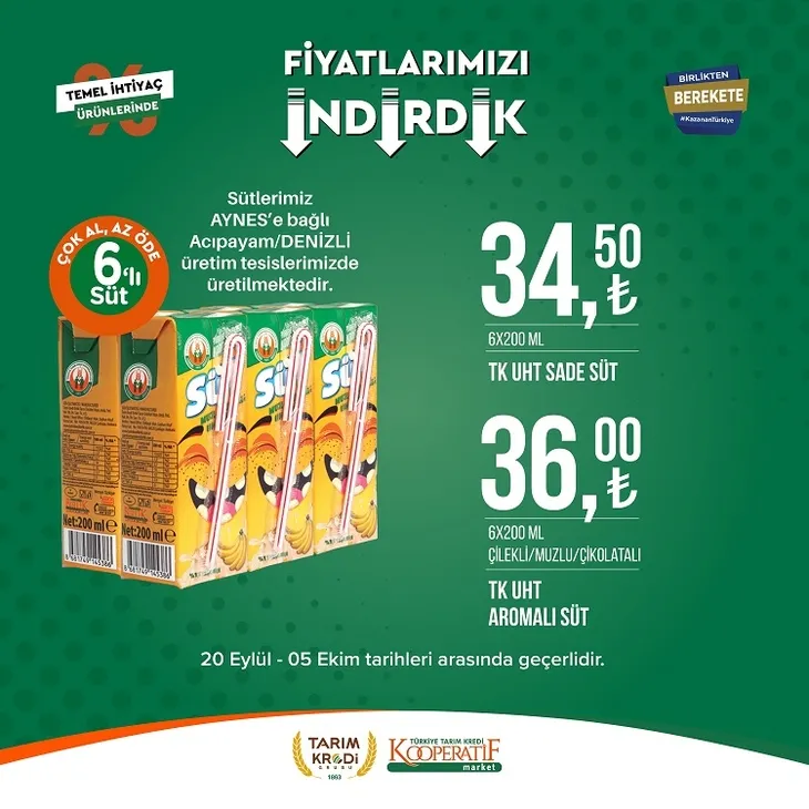 Tarım kredi market yeni indirim listesi yayınladı! 117.90 TL’ye Sucuk, 104.90 TL’ye Beyaz Peynir, 35.75 TL’ye Pirinç, 23.90 TL’ye dev Kağıt Havlu yer alıyor